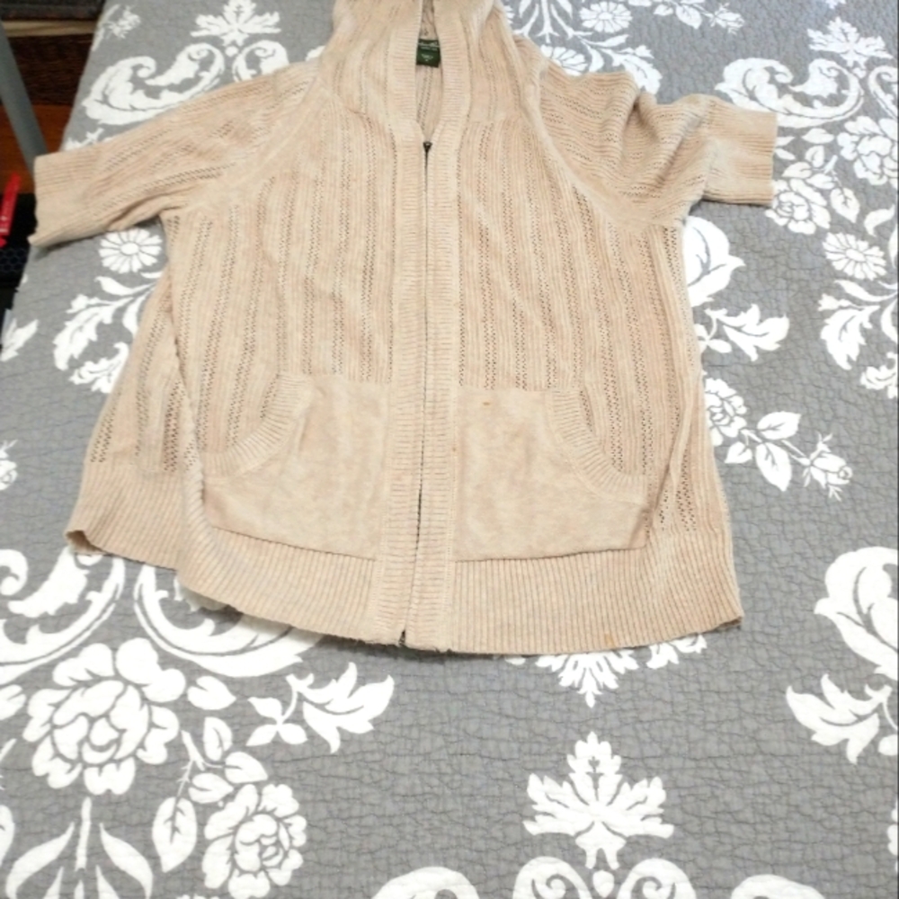 Eddie Bauer Cream Knit Hooded Sweater